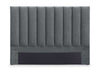 Amos Upholstered Platform Bed in Charcoal Fabric with Channelled Headboard - Queen Size | Lit plateforme Amos rembourré en tissu anthracite avec tête de lit à canaux - format grand lit