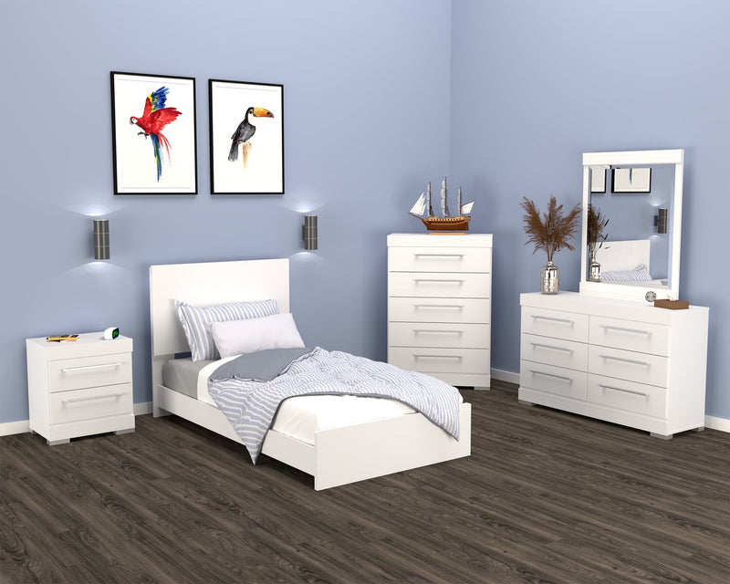 Riley Bedroom Dresser Mirror, Made in Canada - White