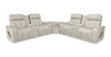 Zen 3-Piece Leather-Look Fabric Power Reclining Sectional with Massage and Two Refrigerator Consoles - Apricot