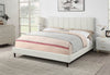 Paseo Platform Bed in Taupe Vegan-Leather Fabric - King Size | Lit plateforme rembourré Paseo en tissu de cuir végétalien taupe - format très grand lit