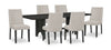 Emery 7pc Dining Set with Table & 6 Chairs, Wood, 72-96"W Extension - Black & Grey | Ensemble de salle à manger Emery 7 pièces en bois avec table, rallonge, 72 po à 96 po (L) et 6 chaises - noir et gris