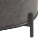 Victoria 18” Faux Leather Storage Ottoman with Metal Base – Charcoal | Pouf de rangement Victoria de 18 po en similicuir avec base en métal - anthracite