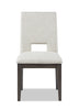 Zelda Dining Chair with Chenille Fabric - White & Espresso Brown | Chaise de salle à manger Zelda en tissu de chenille - blanche et brun espresso