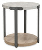 Felicity 22" Round End Table with Shelf - Grey | Table de bout ronde Felicity de 22 po avec tablette - grise