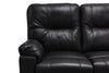 Made in Canada Dawson 87" Genuine Leather Power Reclining Sofa with USB Port and Accent Pillows - Black | Sofa à inclinaison électrique Dawson de 87 po fabriqué au Canada en cuir véritable avec port USB et oussins décoratifs - noir