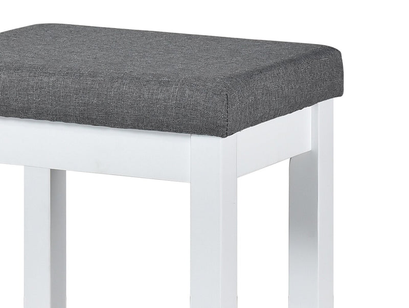 Noah 60” Modern Dining Table with 3 Counter-Height Stools and USB Ports - White