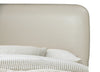 Luka Upholstered Platform Bed in Taupe Vegan-Leather Fabric, Modern - Full Size | Lit plateforme rembourré moderne Luka en tissu de cuir végétalien taupe - format lit double