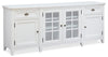 Wesley 80" Traditional TV Stand with Storage and Cable Management for TVs up to 85" - Chalk White | Meuble pour téléviseur traditionnel Wesley de 80 po avec rangement et système de gestion des câbles