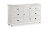 Ella 6pc Bedroom Set with Panel Bed, Dresser, Mirror & Nightstand, White - Queen Size | Ensemble de chambre à coucher Ella 6 pièces blanc avec lit à panneaux, commode, miroir et table de nuit - format grand lit