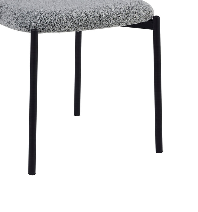 Luka Dining Chair with Boucle Fabric, Metal - Grey