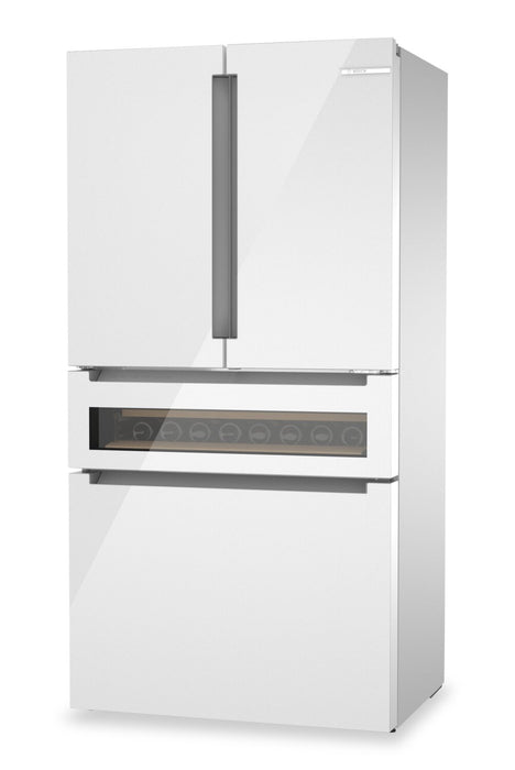 Bosch 800 Series 36\" 20.5 Cu. Ft. Counter-Depth French Door Refrigerator with Dual Compressor - White 