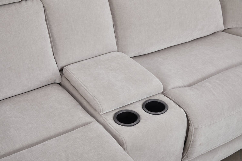 Shaquille O’Neal Home Legacy 6-Piece Left-Facing Power Reclining Sectional with Shaq-o-pedic Comfort - Grey 