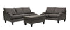 Made in Canada Nofia 44" Chenille Fabric Storage Ottoman with Wood Legs - Charcoal Grey | Pouf de rangement Nofia de 44 po fabriqué au Canada en tissu de chenille avec pattes en bois - gris anthracite