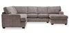 Made in Canada Luxe 3-Piece Right-Facing Fabric Sectional with Removable Cushions - Zaftig Dove Grey | Sofa sectionnel de droite Luxe 3 pièces fabriqué au Canada en tissu avec coussins amovibles - gris colombe Zaftig