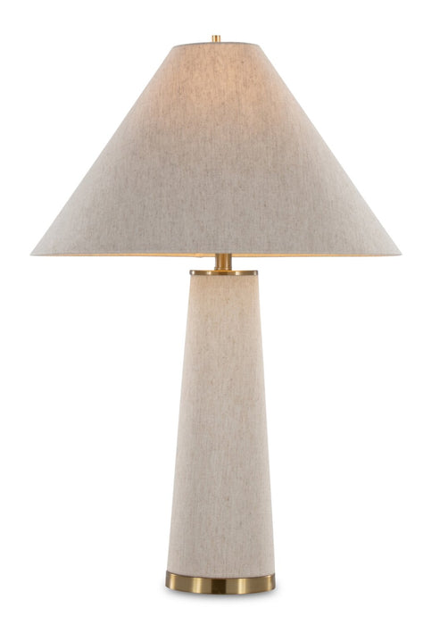 Rachel 19\" Contemporary Table Lamp with Linen Shade – Brass
