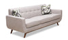 Kort & Co. Freeman 88" Linen-Look Fabric Sofa with Wood Base and Tufted Back Cushions - Dove White | Sofa Freeman Kort & Co. de 88 po en tissu d’apparence lin avec pattes en bois et coussins de dossier capitonnés - blanc colombe