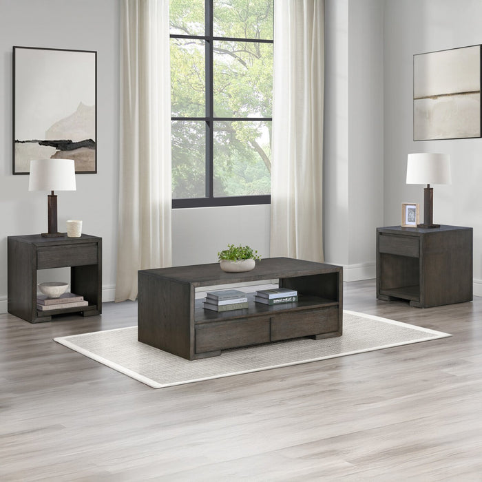 Zelda 24\" End Table with Storage and Shelf – Warm Mocha