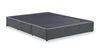 Amos Upholstered Storage Bed in Charcoal Fabric with Channelled Headboard & 3 Built-in Drawers - King Size | Lit de rangement Amos rembourré en tissu anthracite avec tête de lit à canaux et 3 tiroirs intégrés - format très grand lit