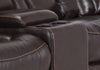 Leo 6-Piece Genuine Leather Power Reclining Sectional with Storage Console and Dual Cupholders - Walnut Brown | Sofa sectionnel à inclinaison électrique Leo 6 pièces en cuir véritable avec console de rangement et 2 porte-gobelets - brun noyer
