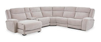 Shaquille O’Neal Home Legacy 6-Piece Left-Facing Power Reclining Sectional with Shaq-o-pedic Comfort - Grey  