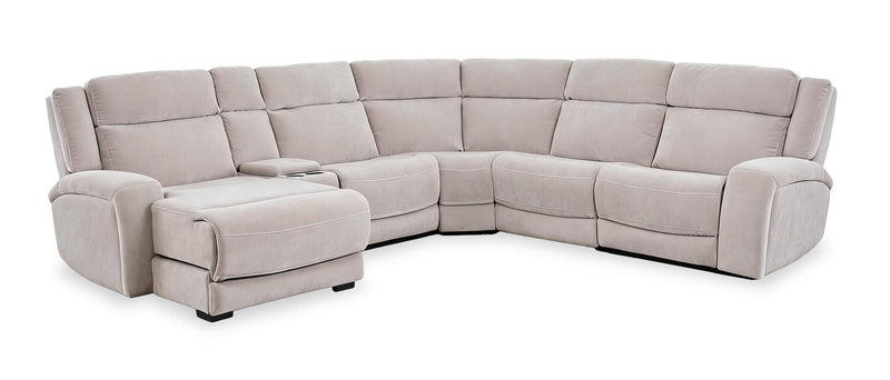 Shaquille O’Neal Home Legacy 6-Piece Left-Facing Power Reclining Sectional with Shaq-o-pedic Comfort - Grey 