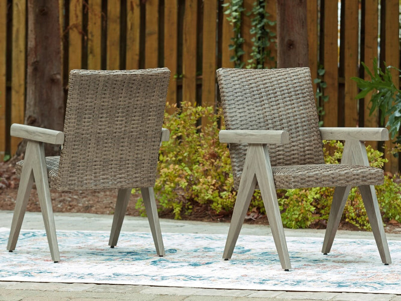 Muskoka 5-Piece Outdoor Patio Set with Fire Pit Table & 4 Chairs - 50,000 BTU, Resin Wicker - Beige