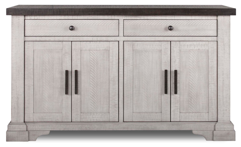 Willow Dining Server with Storage & 2 Drawers, 64\"W - Rustic White & Brown