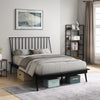 Milan Platform Bed with Headboard & Frame,  Mid-Century Modern, Black - Full Size | Lit plateforme Milan de style moderne du milieu du 20e siècle avec tête de lit et cadre de lit, noir - format lit double