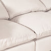 Eclipse Modular 4-Piece Linen-Look Fabric Pit Sofa Sectional with Reversible Feather Down Cushions - Linen White | Sofa sectionnel modulaire de style cocon Eclipse 4 pièces en tissu d’apparence lin avec coussins réversibles en duvet et plumes - blanc lin