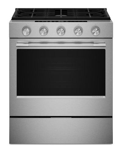 KitchenAid 30" 5.0 Cu. Ft. Slide-in Gas Range - Fingerprint Resistant Stainless Steel - KSGS530SPS | Cuisinière à gaz encastrée KitchenAid de 5,0 pi³ et de 30 po - acier inoxydable résistant aux traces de doigts - KSGS530SPS
