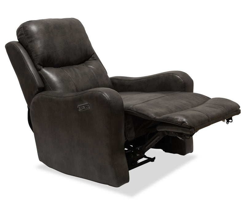 Ellis 32\" Faux Leather Glider Power Reclining Chair – Grey 