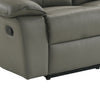Matteo 64" Genuine Leather Reclining Loveseat - Aviarah Grey | Causeuse inclinable Matteo de 64 po en cuir véritable - gris Aviarah
