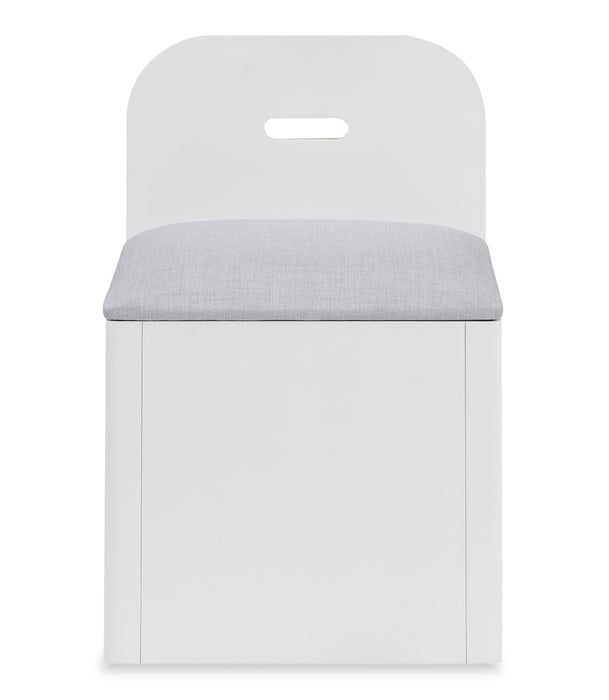 Quinn Platform Bed with Bookcase Headboard, Built-in Desk & Stool, White - Twin Size