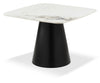 Hazel 39.5” Modern 2-Pack White Sintered Stone Top Coffee + End Table - Black and White | Ensemble table à café de 39,5 po et table de bout modernes Hazel avec dessus en pierre frittée blanche - noir et blanc