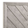 Lark Panel Bed with Headboard & Frame, Chevron Pattern, Rustic White - King Size | Lit à panneaux Lark blanc rustique avec tête de lit, cadre et motif de chevrons - format très grand lit