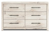 Derekson Bedroom 6-Drawer Dresser, 58.7"W x 36.5"H - Rustic White | Commode de chambre à coucher Derekson de 58,7 po (L) x 36,5 po (H) à 6 tiroirs - blanc rustique