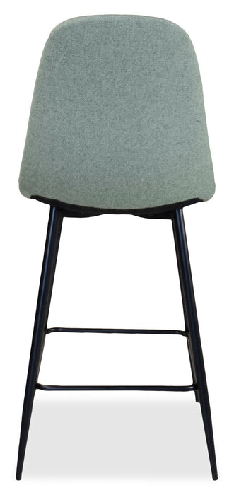 Jax Counter-Height Stool with Polyester Fabric, 26\"H, Metal - Green