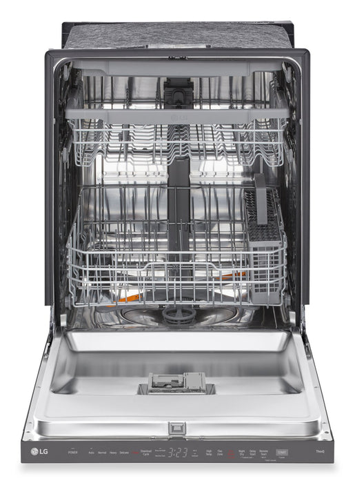 LG 24\" 46 dBA Built-In Top-Control Smart Dishwasher with QuadWash®Pro  - Smudge Proof Black Stainless Steel - LDPH5554D