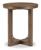 Maxwell 20" Round End Table - Light Brown Hickory | Table de bout ronde Maxwell de 20 po - noyer brun clair