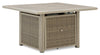 Muskoka Outdoor Patio Fire Pit Table - 50,000 BTU, Resin Wicker, Metal - Beige | Foyer-table Muskoka pour la terrasse à l’extérieur - 50 000 BTU, osier en résine, métal - beige