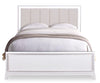 Halo Panel Bed with Headboard & Frame, LED, Glam, White - King Size | Lit à panneaux Halo somptueux avec tête de lit, cadre de lit et éclairage à DEL, blanc - format très grand lit