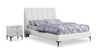 Nova Upholstered Platform Bed in White Vegan-Leather Fabric - King Size | Lit plateforme rembourré Nova en tissu de cuir végétalien blanc - format très grand lit
