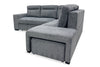 Coast 3-Piece Right-Facing Fabric Sleeper Sectional with Storage and Ottoman - Smoke | Sofa-lit sectionnel de droite Coast 3 pièces en tissu avec rangement et pouf - fumée