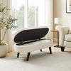 Montreal 43.5" Oval Fabric Storage Ottoman - White|Pouf de rangement ovale Montreal de 43,5 po en tissu - blanc