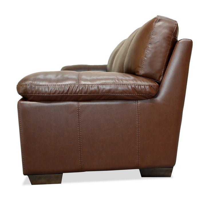 Classico 90\" Genuine Leather Sofa with Wood Legs – Tobacco
