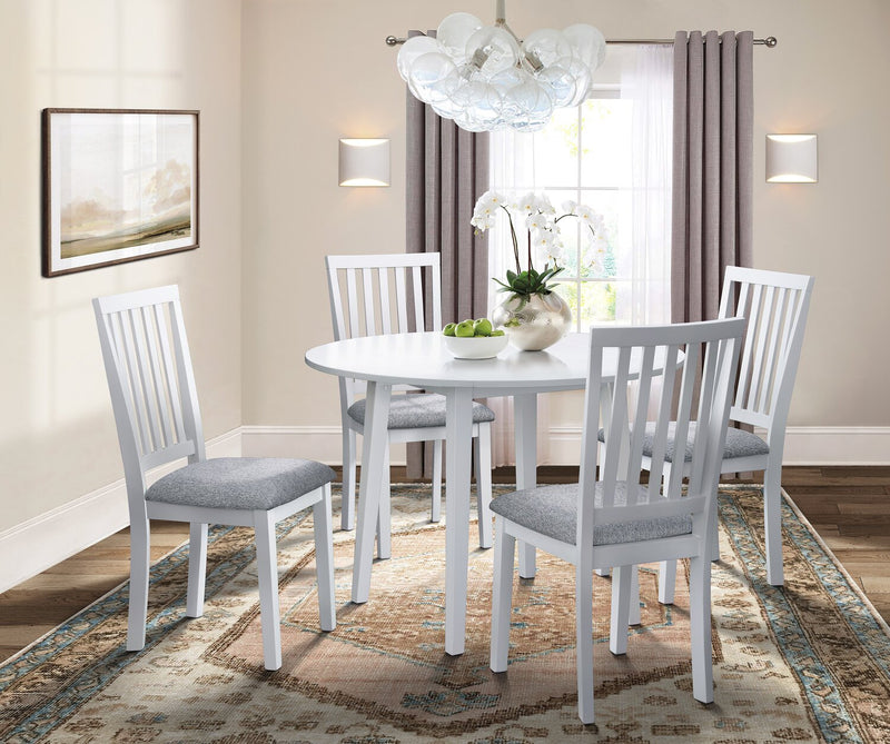 Bryn Drop-Leaf Dining Table, 42\" Round - White