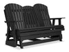 Lake Outdoor Patio Glider Loveseat - High Density Plastic, Weather Resistant – Black | Causeuse pivotante et coulissante Lake pour la terrasse à l’extérieur -  plastique haute densité, résistant aux intempéries - noire