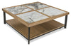 Marina 48” Contemporary Coffee Table with Stone Tiles, Shelf and Casters - Natural | Table à café contemporaine Marina de 48 po avec carreaux en pierre, tablette et roulettes - naturelle