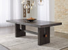 Metro Dining Table with 72-90"W Extension, Trestle Base - Brown | Table de salle à manger Metro de 72 po à 90 po (L) avec rallonge et base à tréteaux - brune