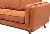 Kort & Co. Kassia 2-Piece Linen-Look Fabric Sectional with Wood Base and Legs - Orange | Sofa sectionnel Kassia de Kort & Co. 2 pièces en tissu d’apparence lin avec base et pattes en bois - orange